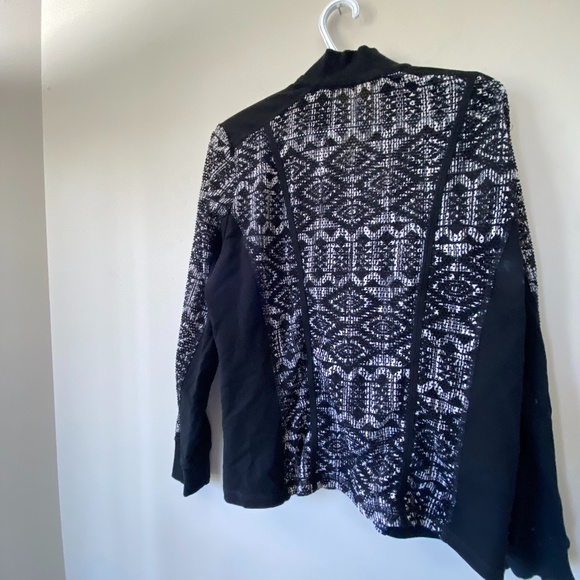 Blk/Wht Zip up Dress Jacket, SzL          10-15OUT - Picture 5 of 5